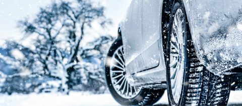 Car driving in winter time